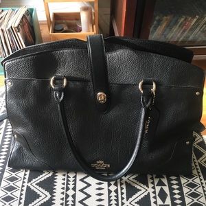 Coach Mercer Black Leather Satchel